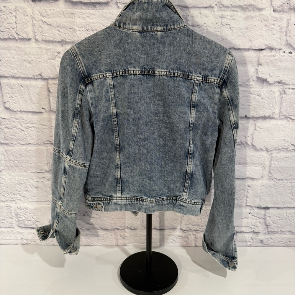 Free People 💕Light Blue Jean Jacket S - Picture 3 of 6